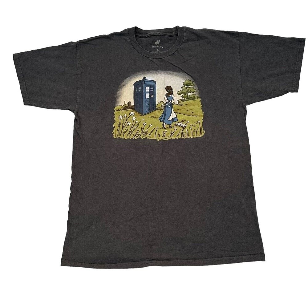 TeeFury T-Shirt Mens Large Gray Belle Adventure Awaits (preowned)